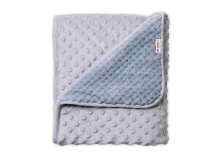 detska luxusna obojstranna deka s minky 80x90 cm seda baby nellys