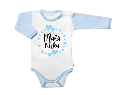 Body dl. rukáv s vtip. textem Baby Nellys, Malá láska, kluk (Velikost 74 (6-9m))