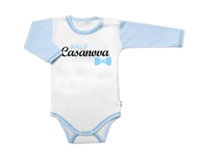 Body dl. rukáv s vtip. textem Baby Nellys, Malý Casanova, kluk (Velikost 56 (1-2m))