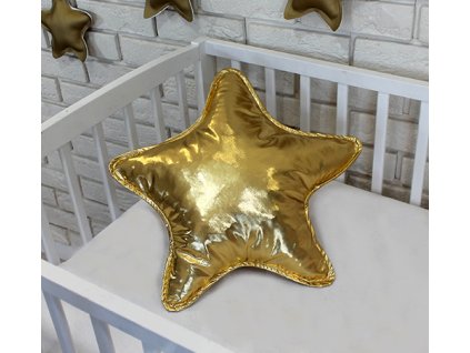 baby nellys dekoracne obojstranny vankusik hviezdicka 45 cm zlaty