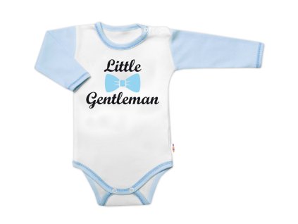 Body dl. rukáv s vtip. textem Baby Nellys, Little Gentleman, kluk (Velikost 74 (6-9m))