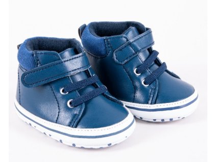 Kojenecké boty/capáčky Boy, na suchý zip - granátové (Velikost 56-68 (0-6 m))