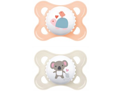 ortodonticky silikonovy cumlik mam original girl 2 6 m smotanova marhulova 2 ks