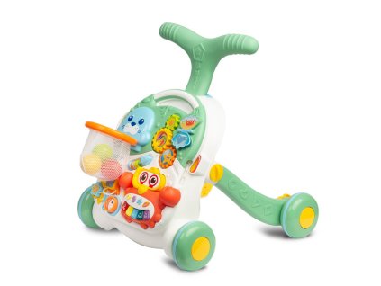 detske interaktivne choditko stolcek s prislusenstvom 2v1 toyz zelene