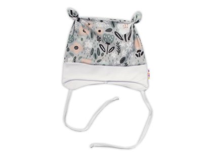 Baby Nellys Kojenecká čepička uzlíček na zavazování - Palouček, mátová, vel. 68/74 (Velikost 68/74 (6-9m))