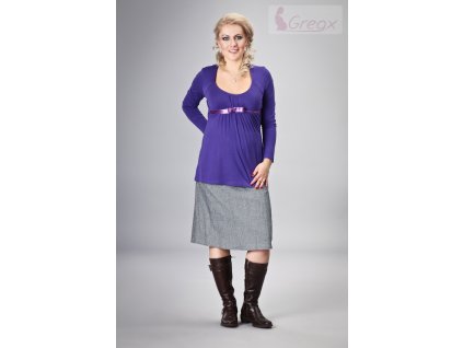 Gregx Těhotenská sukně ELVIA - šedá s odstínem stříbr. nitky (Velikost oblečení S (36))