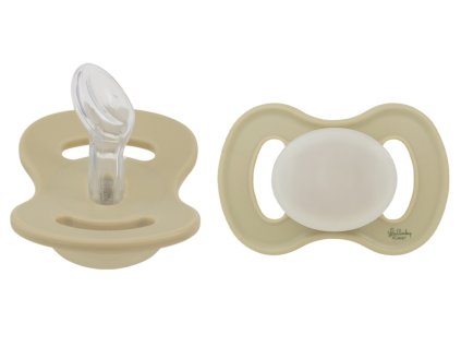 cumlik ortodonticky silikon nocny svietiaci 2ks lullaby planet 0 6m oliva