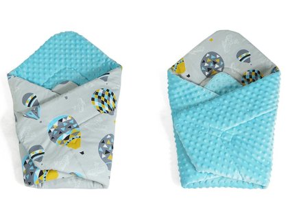 baby nellys obojstranna zavinovacka minky balon minky sv modra