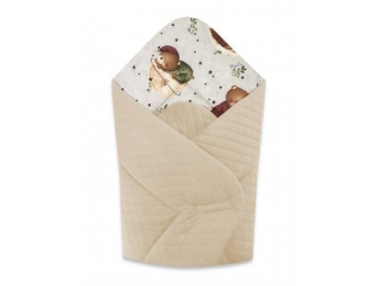 obojstranna zavinovacka bavlna velvet teddy and moon bezova