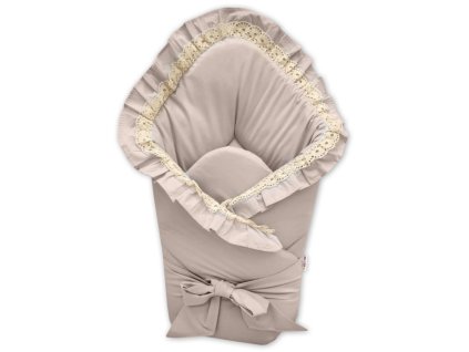 rychlozavinovacka s volanikmi vysivkou a stuhou bezova