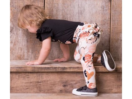 G-baby Bavlněné legíny s volánkem, Kiss - smetanové (Velikost 68 (3-6m))