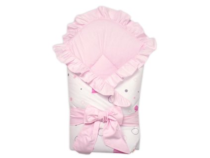 rychlozavinovacka s volanikom a stuhou i love girl baby nellys ruzova biela