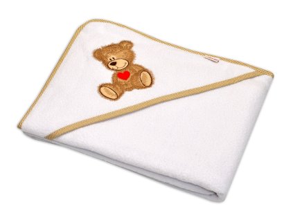frote osuska s kapucnou baby nellys medvedik biela