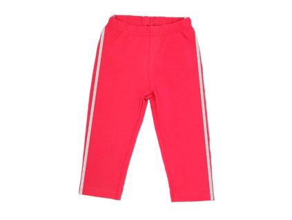 Mamatti Bavlněné legíny, tepláčky s ozdobným bočním stříbrným páskem Heart - červené (Velikost 68 (3-6m))