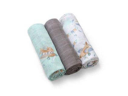 bambusove detske plienky 3 ks lietadla matove sede