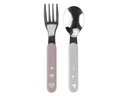 babyono nerezovy pribor sivy ruzovy