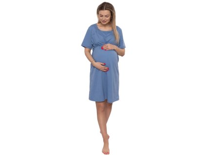 Dámská těhotenská/kojící noční košile Luna, jeans, Be MaaMaa (Velikost oblečení L (40))