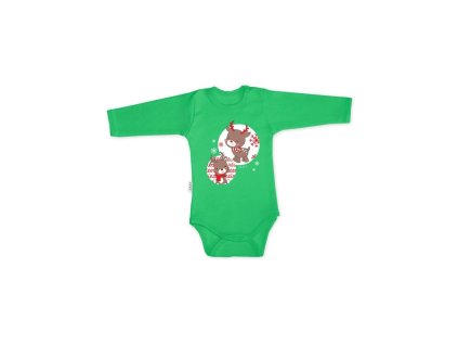 detske body 1f cariboo s dlhym rukavom zelena 3
