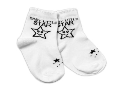 Baby Nellys Bavlněné ponožky Baby Little Star - bílé (Velikost 104-116 (4-6r))