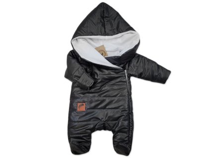 Zimní prošívaná kombinéza s bavlněnou podšívkou, Z&Z - černá (Velikost 86 (12-18m))