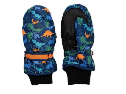 detske zimne nepremokave palciaky dino modre vel 104 110 14 cm