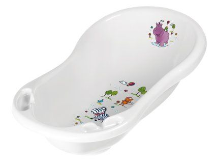 keeeper detska vanicka s vypustou hippo 84 cm biela