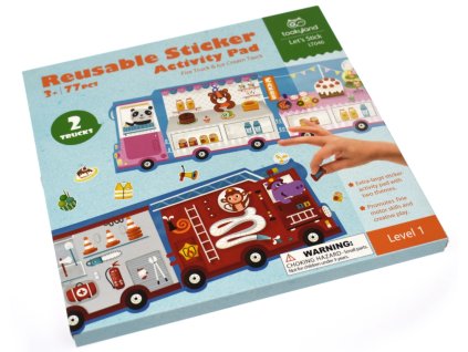 znovupouzitelne nalepky hasicske a zmrzlinarske auto 2 v 1 jar melo LT046 01