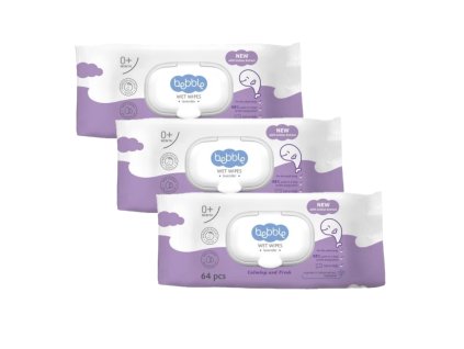 vyhodne balenie vlhcene cistiace obrusky s levandulou 3x 64 ks