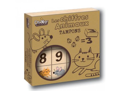 drevene peciatky zvierata a cisla 15 ks crea lign CL151 1