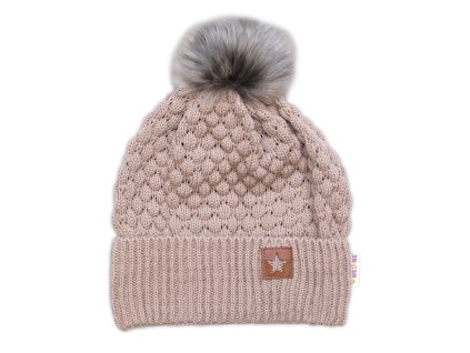 zimna ciapka star s chlpackovym brmbolcom bezova