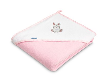 detska frote osuska s kapucnou 100x100 cm kralicek ruzovy