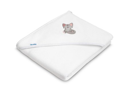 detska frote osuska s kapucnou 100x100 cm vlk biely