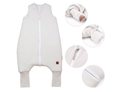 teply spaci vak so zahrnovacimi nohavickami soft hand made bezovy vel s