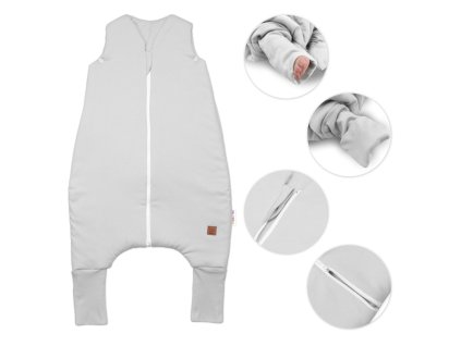 teply spaci vak so zahrnovacimi nohavickami soft hand made sedy vel m