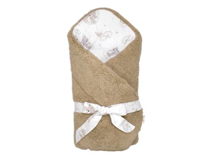 chlpackova zavinovacka bavlna baranok maly medvedik biela hneda