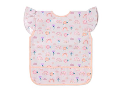 detsky podbradnik zasterka s vreckom duha pudrova