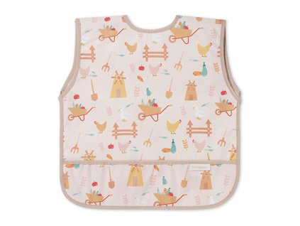 detsky podbradnik zasterka s vreckom farmar bezova