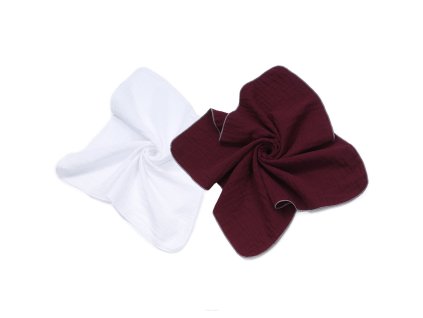 muselinove plienky lux 2d suprava 60x60 cm biela bordo