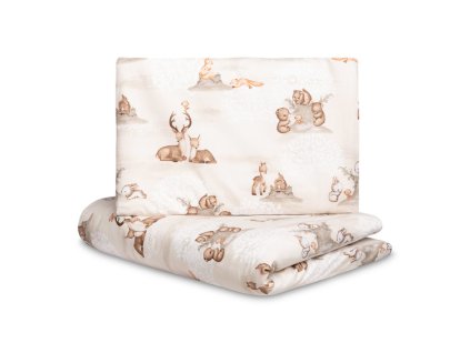 muselinove obliecky do postielky 135x100 zabava v lese bezove