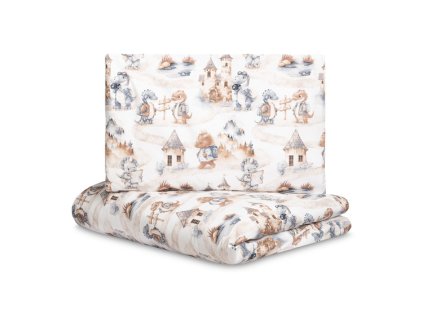 muselinove obliecky do postielky 135x100 dracik modry jeans