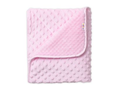 detska luxusna obojstranna deka s minky 80x90 cm ruzova baby nellys