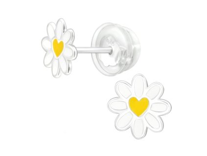 detske strieborne nausnicky sedmokraska premium puzetove silikon