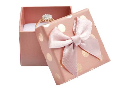 darcekova krabicka na sperky pudrovo ruzova s bodkami