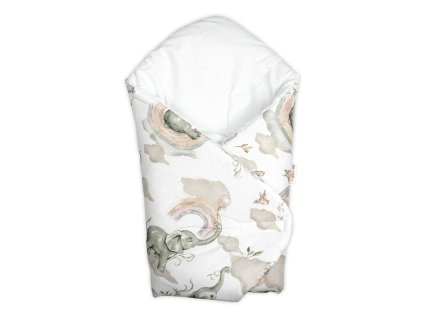 bavlnena zavinovacka s kokosovou vlozkou slon a duha biela
