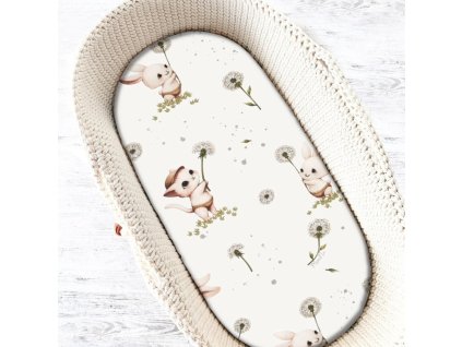 prestieradlo do kocika kosa bavlna kocurik a pupava biela