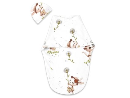 zavinovaci vak zavinovacka lux soft bavlna kocurik a pupava biela