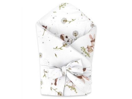 zavinovacka na zavazovanie lux soft bavlna kocurik a pupava biela