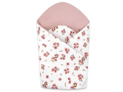 novorodenecka zavinovacka bavlna kacicki biela pudrovo ruzova