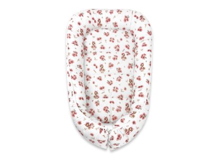 hniezdocko kokon pre babatko bavlna kacicky biela pudrovo ruzova