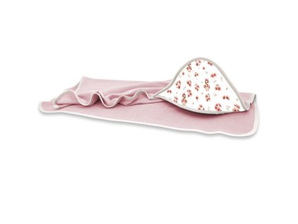 detska osuska 100x100cm frote bavlna kacicky biela pudrovo ruzova